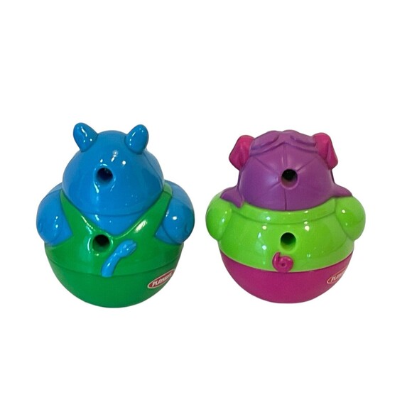 Hasbro Weebles Wobble Orange Motorcycle Scooter & Riders 2003 Playskool 3Pc Lot - Picture 8 of 8